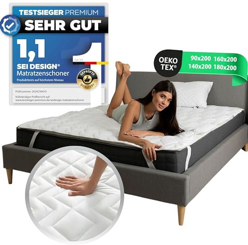 sei Design Matratzenschoner 140x200cm atmungsaktiv - Luxuriöse Matratzenschutz Auflage - Extra Soft & weich - Matratzen Schoner waschbar & trocknergeeignet - Matratzen Schutz - Schonbezug Matratze