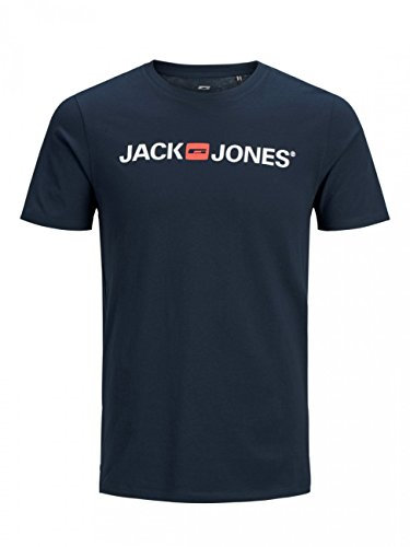 JACK & JONES Jjecorp Logo Tee Ss Crew Neck Noos, T-shirt Uomo, Blu (Navy Blazer Detail: Slim Fit), X-Large