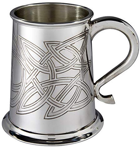 Wentworth Pewter Skye Celtic Knot Pewter tankard, Beer Mug, Birthday, Fathers Day, Wedding Gift