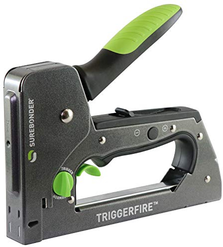 Surebonder TRIGGERFIRE Pistolet agrafeur robuste à couronne étroite avec mode déclencheur – Tapisserie, bricolage, bois – Utilise des agrafes de type Surebonder #4 ou Arrow T50 – Outil uniquement