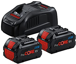Bosch Professional 18V System Akku Starter-Set: 2x ProCORE18V 5.5Ah Akku + Ladegerät GAL 1880 CV