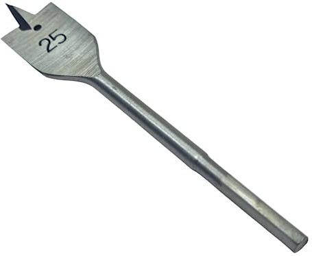 Flat Wood Drill Bit Carbon Steel Spade Paddle Bits for Woodworking, Nylon Storage Pouch Included (25mm - 152mm)