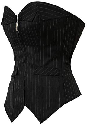 Hengzhifeng Bustino Corsetto Sexy Corsetti Halloween Donna (EUR 32-34,Nero)