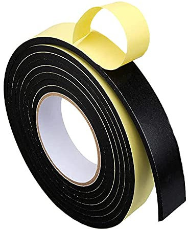Selbstklebend Dichtungsband für Türen Fenster Schaumstoffband Klebeband Türdichtung Fensterdichtung Gummidichtung für Schalldämmung Anti-Kollision Stoßfest Anti-lärm Schaumband,2MM(D)X5M(L)X15MM(B)