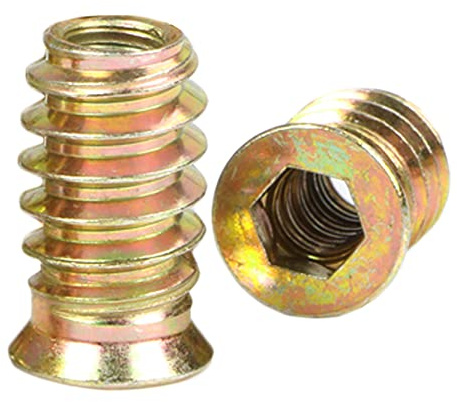 Anawakia 20 pezzi boccole filettate, dadi a testa esagonale, in acciaio al carbonio zincato, M6 M8 M10, filettatura completa Hex (M6 x 15 mm)
