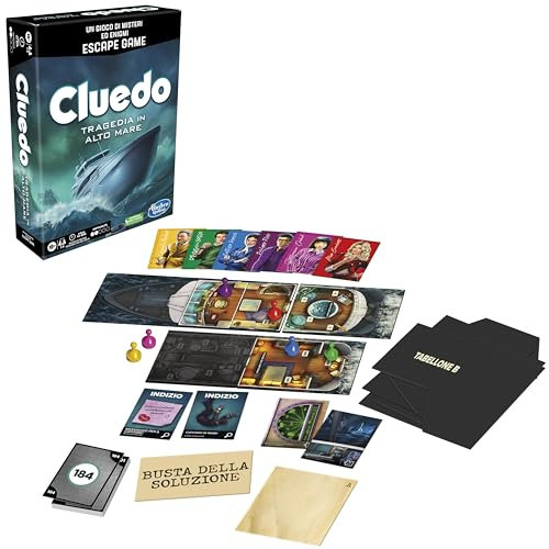 Hasbro Gaming Cluedo Brettspiel Sabotage auf hoher See, Cluedo Krimi- und Rätselspiel, kooperatives Familienspiel, Escape Room Spiel