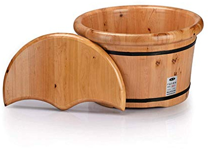 TAOZUYING Pediluvio, Pediluvio in Legno Massello di Cipresso Pediluvio Calore Pediluvio Secchio di Legno, Massaggi, Spa, Sauna, Ammollo, Lavabo per La Casa,Woodenbarrel+Coperchio Marriage