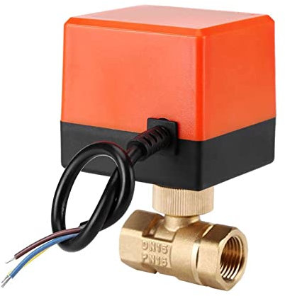 FUNTLY Magnetventile DN15 / DN20 / DN25 motorisierter elektrischer 2-Wege-Kugelhahn aus Messing DN20 AC 220 V 2-Wege-3-Draht for Gas-Wasser-Öl (Size : DN25, Color : 220V)