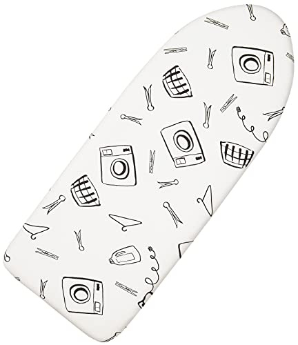 Tisch-Bügelbrettbezug, 30,5 x 81,3 cm, 3 Schichten, kleiner Bügelbrettbezug, wärmereflektierend, dicke Polsterung mit elastischen Kanten, Weiß