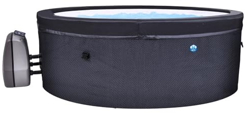 Vasca Idromassaggio da Esterno Semirigida Riscaldata 4 Posti Ø156x70 cm NetSpa Vita Nera