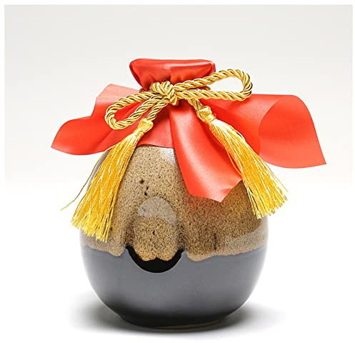 PiurUf Hip Flask 500ml Sake Distribution Wine Pot Liquor Warmer Household Ceramic Creative Ceramic Bottle Barware Flagon Small Stoup Single Pot Hip Flasks For Women (Size : Tiger Color)