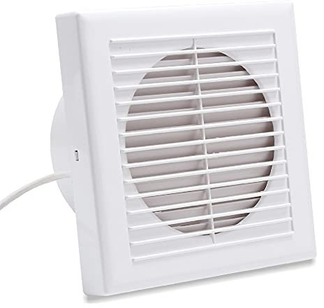 Herrselsam Ventilatore da bagno 100 mm, ventilatore da bagno per una ventilazione efficiente Funzionamento silenzioso Ventilatore di scarico per cucina, bagno, finestra a soppalco Bianco