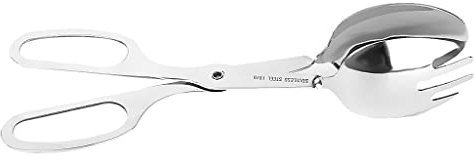 Stainless Steel Salad Tongs - Sleek and Durable Utensil for Salad, Meat, Cheese, and Seafood - 10.5 Inch Scissor Style Salad Tongs