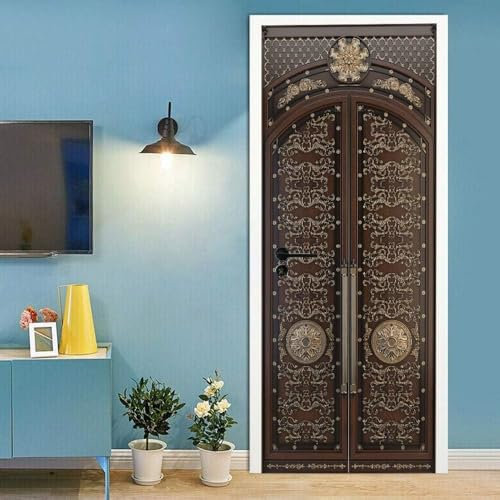 Tür Bekleben Mit Türtapete Selbstklebend Europäische Retro-Eisentür 95 X 215 Cm | Tür Verschönern Mit Türfolie | Türaufkleber - Türbilder | Türposter Türklebefolie | Fotos Von Kinderzimmertü -7M4I1K0