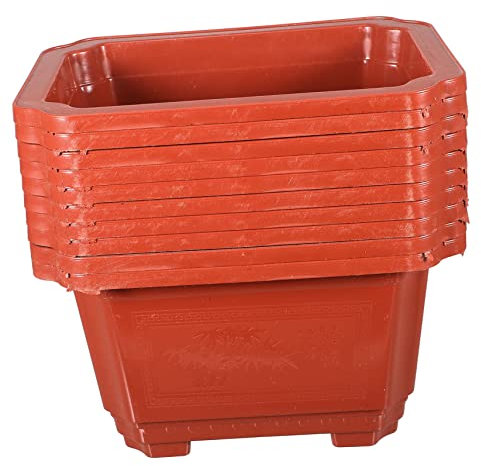 ORFOFE 10St Blumentopf Bonsai-Baum-Topf rechteckiger Pflanzkübel orchideentopf Blumentöpfe Dekorationen Zimmerbonsai Blumenpflanzbehälter Gartenzubehör groß Topfpflanze Blumenfenster Büro