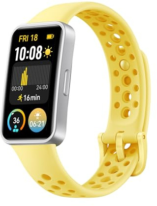 HUAWEI Band 9，Bluetooth, iOS & Android, Up to 14 Days Battery Life, Comfortable Wear, TruSleep 4.0, Scientific Sleep Tracking, 100 Training Modes, Smartband, Lemon Yellow Strap