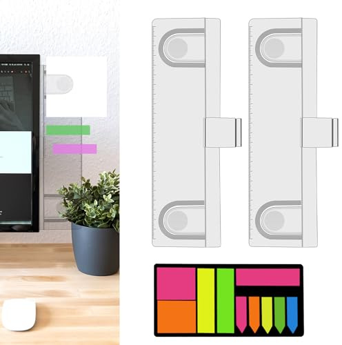 Keenjorika Multifunktionaler Monitor-Dokumentenhalter, transparente Acryltafel mit Clips, Schreibtisch-Nachrichtenbrett für Büro mit Haftnotizen, Monitor-Dokumentenhalter (grau)