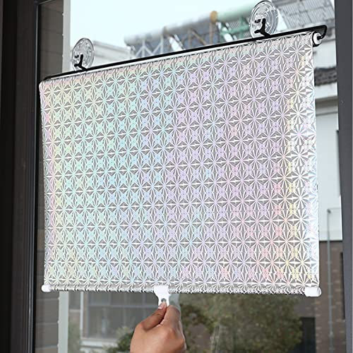 Einziehbarer Balkon-Sonnenschutz, Saugnapf-Rollo, Sonnenschutz, Verdunkelungsrollo, Sichtschutz für Balkon, Badezimmer, Küche, Büro, Autofenstertür, ohne Bohren (68 x 125 cm/27 x 49 Zoll)