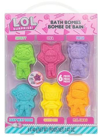 L.O.L. Surprise! Bombe da bagno 6 pezzi per bambini, gomma a bolla profumata, giocattoli da bagno per bambini, età 3 +, da Townley Girl