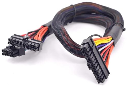 24 Pin ATX Cable for Corsair AX Series PSUs – 18-Pin + 10-Pin to 24-Pin ATX Power Adapter Cable, Sleeved 24.8-inch (63cm) Replacement for AX760 AX860 AX650 AX750 AX850 (Not for AX1200)