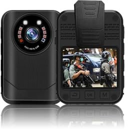 AUBEST Cámaras corporales YSW-Q7 1440P HD Aplicación de la Ley Bodycam Grabadora de Pecho Vigilancia Monitor de Seguridad Video inalámbrico Mini cámara Corporal(Color:256GB)