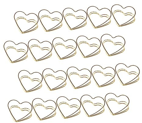 BCOATH 20stücke Kartenhalter Herzform Aus Metall Memo-clips Für Fotos Notizen Kreatives Design Goldfarben Geeignet Für Zuhause Und Feiern