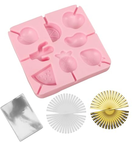 HAKIDZEL 1ensemble Moule à Lollipop Silicone avec Bâtonnets Et pour Bonbons De Fabrication De Sucettes Artisanales pour Fêtes Et Événements