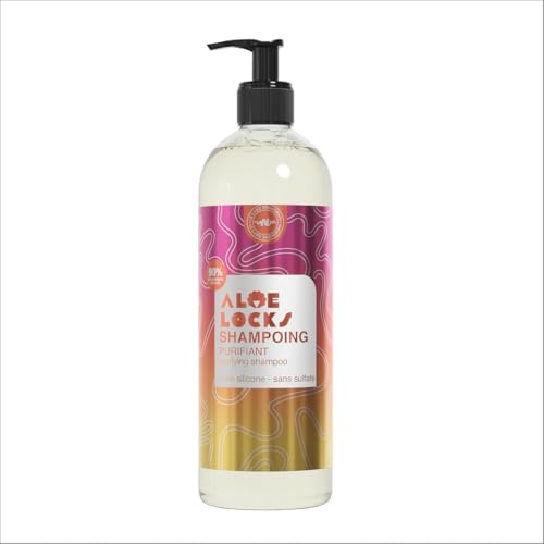 Aloé Locks | Baobab-nässlor renande schampo | Anti-brott och stimulerar hårväxt | Renar och rengör hårbotten, anti-mjällverkan | 1 l