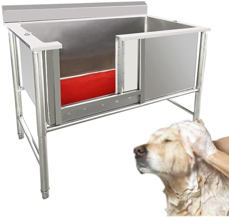 Générique Baignoire pour Chien, Baignoire pour Chien, Baignoire de toilettage pour Chien, Station de Lavage pour Chien, Baignoire de toilettage pour Animaux de Compagnie en Acier Inoxydable, évier de