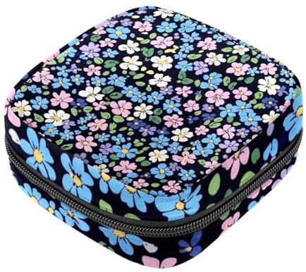Borsa per assorbenti igienici, borsa per il primo ciclo mestruale per donne e ragazze, sacchetto per coppetta mestruale, motivo floreale per mestruazioni femminili