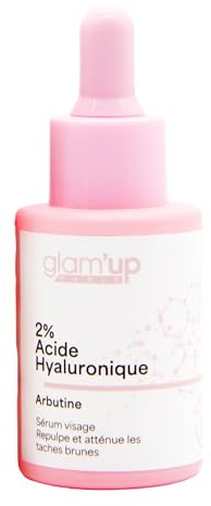 Glam Up Paris – Aufpolsterndes Gesichtsserum – 2% Hyaluronsäure – Arbutin – feuchtigkeitsspendend – reduziert dunkle Flecken – K-Beauty – 30 ml