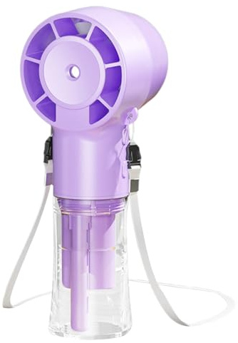 Ventilador con pulverizador de agua – Ventilador de mano recargable | Ventilador de mano recargable funciona con pilas | Enfriador de aire portátil de 1200 mAh para uso diario | Accesorios