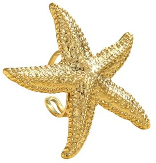 Bague Étoile De Mer Vintage Femme Acier Inoxydable Doré Or Adjustable Style Bohème Charme Chic Plage Taille Réglable Confortable Bijou Fantaisie Pour Été Vacances Soirée Élégant Confortable