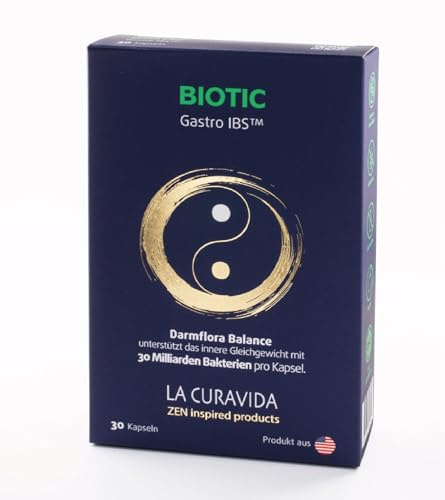 Biotic Gastro IBS™ – 30 Milliarden lebende Bakterienkulturen pro Kapsel – 5 ausgewählte Bakterienstämme – Magensaftresistente vegane Kapseln – Ohne Gluten, Laktose, Soja & Zusatzstoffe