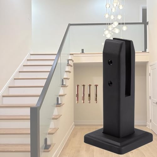 Lot de 28 pinces de garde-corps en verre noir mat et blanc 304 en acier inoxydable 3/8 pour balcons, terrasses, escaliers et clôtures, utilisation en intérieur/extérieur (H 16 cm)
