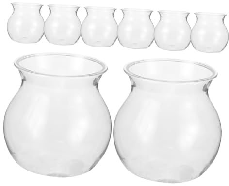 Parliky Lot de 8 Récipients de Terrarium Transparents pour Plantes Succulentes, Jardinières Hydroponiques Compactes pour Bureau et Intérieur, Vases Décoratifs en Jacinthe D’Eau Poupée