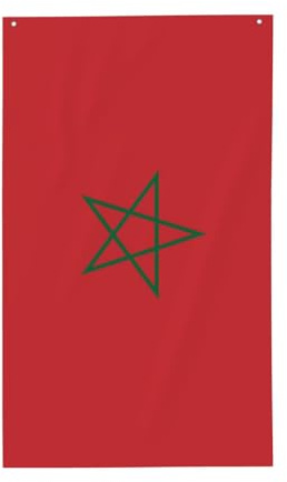 Drapeau du Maroc. Drapeau décoratif d'extérieur 0,9 x 1,5 m, bannière verticale en polyester. Convient pour une utilisation en extérieur