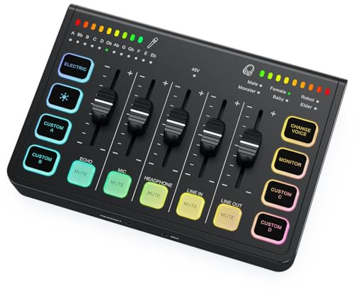 Tarjeta de sonido USB profesional para PC, portátil, procesamiento de indicación digital reforzada, múltiples preferencias de conexión, fácil control, tarjeta de sonido ABS delgada