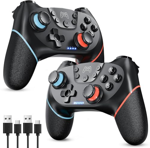 Sefitopher Wireless Pro Controller Compatible for Nintendo Switch & 2, Bluetooth Switch Pro Controller Gampad Joypad, PC Wired Controller Supports Gyro Axis Turbo and Dual Vibration (2xSwitch)