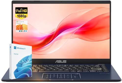 ASUS Vivobook Go 14 Ordinateur portable pour étudiants et streaming, écran FHD de 14, Intel Celeron N4500, 4 Go de RAM, 64 Go eMMC, fin et léger, WiFi, Bluetooth, webcam HD, Windows 11 Home, noir