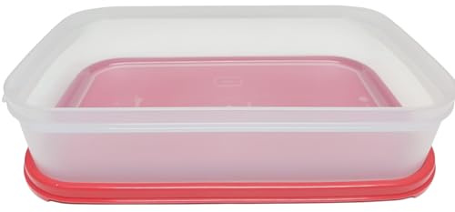 Tupperware Eidgenosse XL Eidgenossen - Contenitore compatto rettangolare per frigorifero, sistema modulare da 2,0 litri, 2000 ml, trasparente, rosso, ermetico, a prova di perdite, impilabile