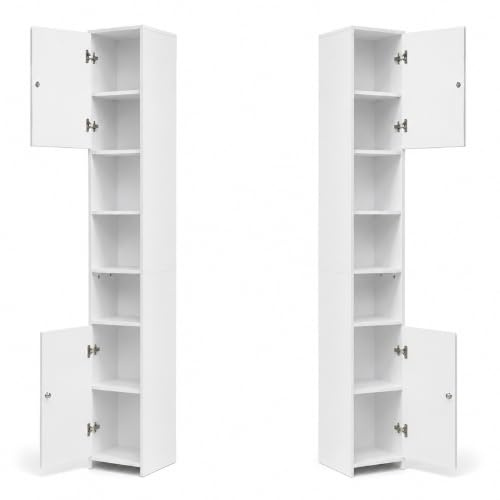 Build Rapido Absolute Deal Bathroom Cabinet (20 x 20) | Tall slim free standing bathroom cabinet, a narrow tallboy storage unit for toiletries, towels and everyday home essentials