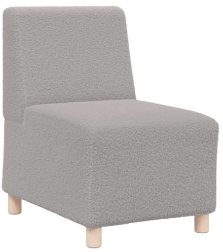 Mhdvray Divano modulare senza braccioli grigio chiaro 55 cm tessuto di lana riccio design moderno struttura robusta per soggiorno camera da letto ufficio