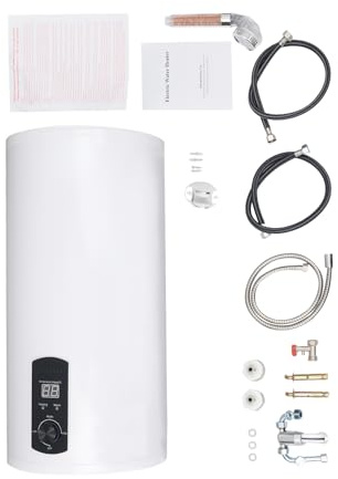 SICHENSH Scaldabagno elettrico da 80 l, 2 kW, scaldabagno verticale, IPX4, 80 litri, scaldabagno da parete per cucina, WC, roulotte, intervallo di regolazione della temperatura 25-75 °C