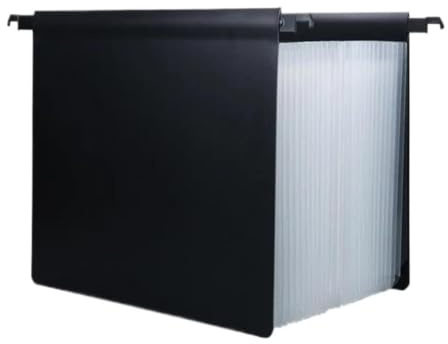 Dokumentförvaringslådor, Expanderbar hängande 25-fickor A4 Letter Dragspel Fil Organizer Flerfärgad for dokument(Black-colorful)
