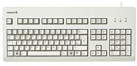 CHERRY G80-3000, Mechanische Tastatur, Deutsch QWERTZ, MX Black, Hellgrau | Ideal für Industrieanwendungen, Kabelgebunden (USB-A Anschluss), Robust, Programmierbare Tasten, Original CHERRY Switches