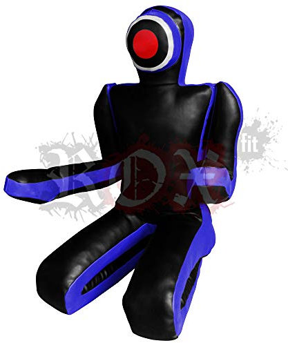 ROX Fit Passform MMA Judo Boxsack Grappling Dummy - Sitzposition, Submission Stil, Double Face, MMA Dummy, Stanz BJJ Training Bag 5 ft & 6 ft Schwarz/Blau (ungefüllt) (5 Foot (1.5 Meters) ungefüllt)