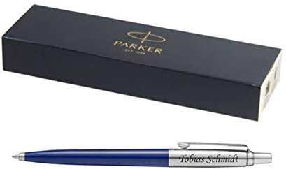 PARKER Exklusiver Kugelschreiber Modell JOTTER inkl. Gravur Lasergravur graviert neu (blau)