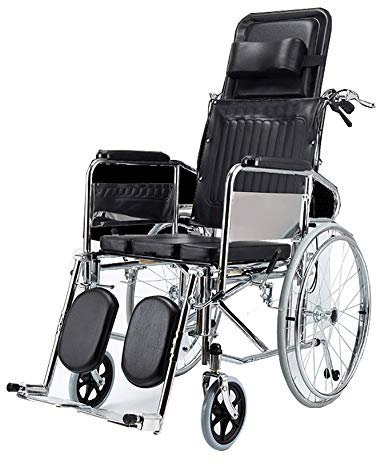YZJJ Medical Toilettenstuhl, Rollstuhl, Faltrollstuhl, Aluminium, Transportrollstühle, Rollstühle mit Selbstantrieb, Badezimmerstuhl, Maximale Belastung 100kg, Schwangere/Behinderte