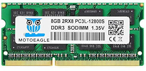 Motoeagle DDR3L-1600 SODIMM 8GB 2Rx8 PC3L 12800S 204-Pin RAM DDR3 12800 PC3 1600MHz 1.35V CL11 Laptop Notizbuch Arbeitsspeicher